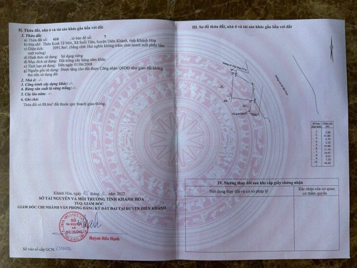 ĐẤT SIÊU ĐẸP – Cần Bán Lô Đất Tại Thôn Kinh Tế Mới, Suối Tiên, Diên Khánh, Khánh Hòa