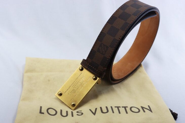 Thắt Lưng Nam : Louis Vuitton Da Carô đặc trưng LV Chính Hãng – full túi đựng…