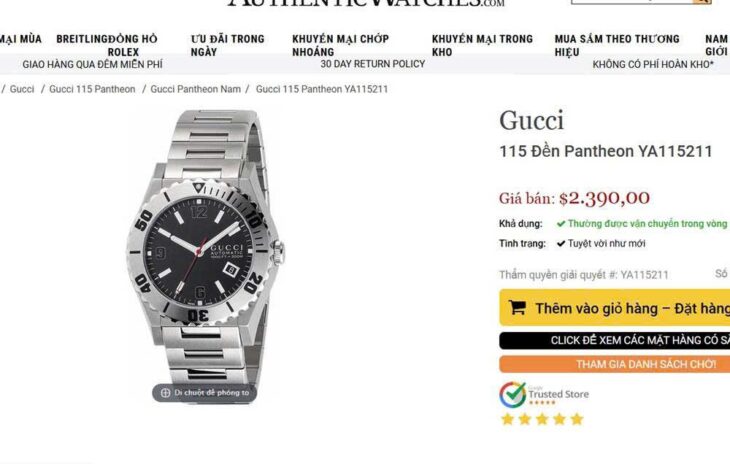 Đồng Hồ Nam : Gucci Pantheon Automatic dòng Diver – Bản dây thép siêu đẹp – Fullbox…