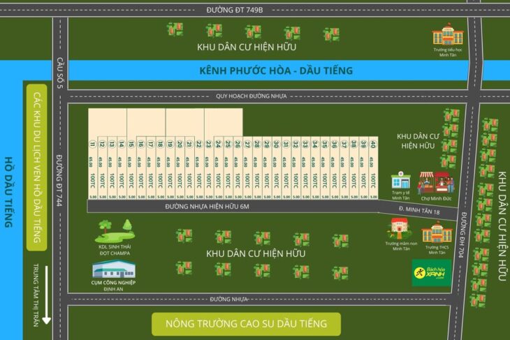 Đất nền giá rẻ sổ sẵn Định An, Dầu Tiếng, TP. Hồ Chí Minh giá từ 2 triệu/m2