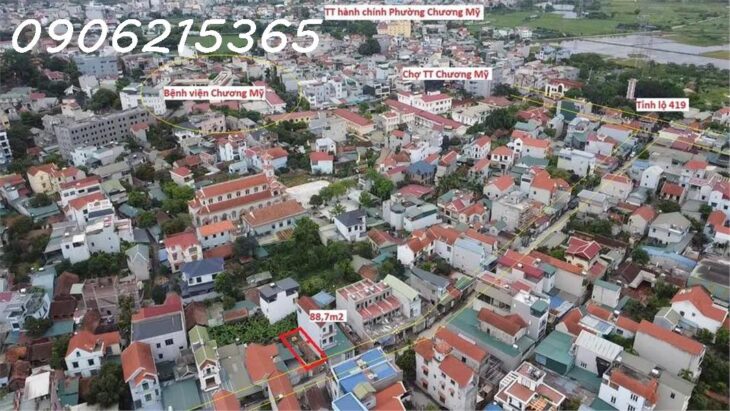 Tôi cần bán lô đất 89m2, Full thổ cư, tại Chúc Lý, Phường Chương Mỹ, TP Hà Nội, ô tô tránh, kinh