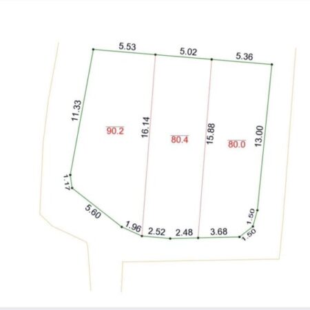 250m full thổ cư, 3 mặt tiền