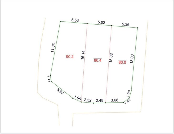 250m full thổ cư, 3 mặt tiền