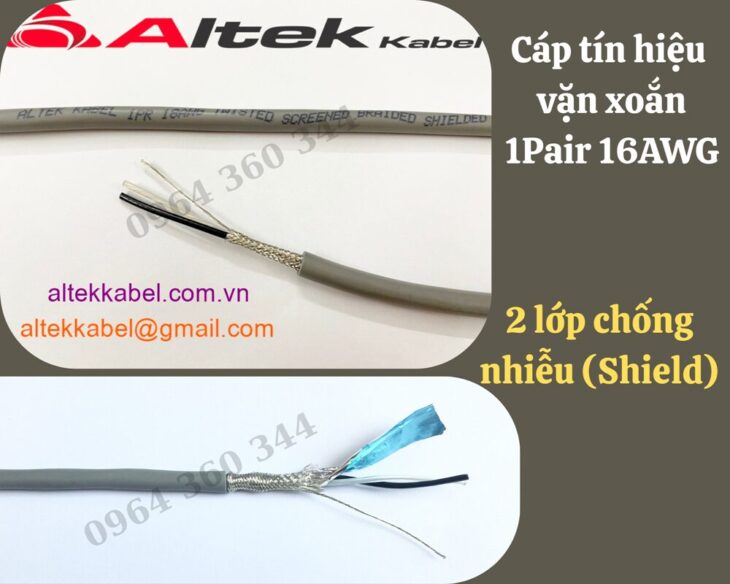 Cáp tín hiệu chống nhiễu vặn xoắn 18awg 1pair/2pair/3pair/4pair