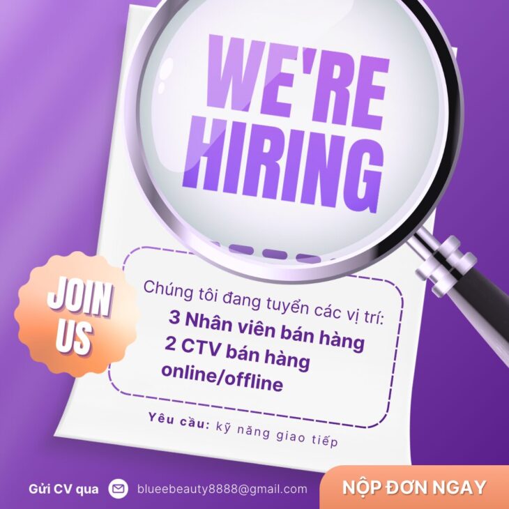 Tuyển nhân viên bán hàng parttime / fulltime khu vực Tphcm