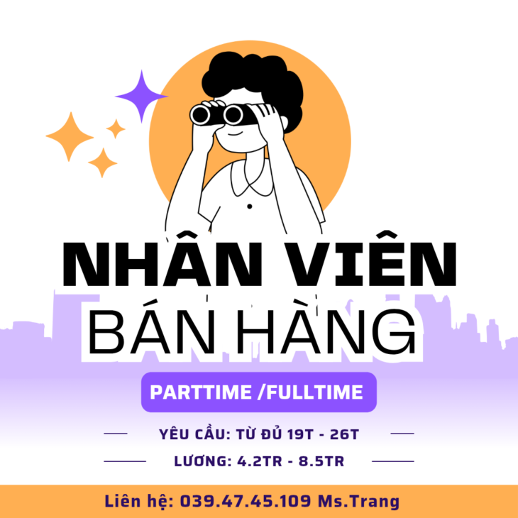 Cửa Hàng Tân Bình cần tuyển nhân viên bán hàng: Không yêu cầu kinh nghiệm