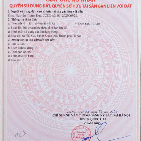 Đất nền Láng Hòa Lạc giá 2.8 tỷ diện tích 100m2 gần khu công nghệ cao – Nguyễn Hùng BĐS – 0989333012