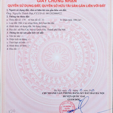 Đất nền Láng Hòa Lạc giá 2.9 tỷ diện tích 100m2 pháp lý sẵn sàng – Nguyễn Hùng BĐS – 0989333012