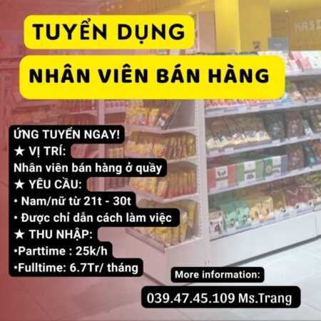 Store cần tuyển nhân viên bán hàng: Không yêu cầu kinh nghiệm