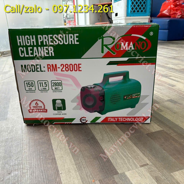 Máy rửa xe gia đình Romano 2800w RM 2800E giá rẻ