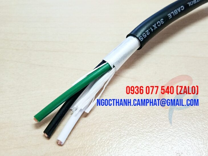 CÁP ĐIỀU KHIỂN SANG JIN – 3C x 1.25MM² không lưới chống nhiễu RVV