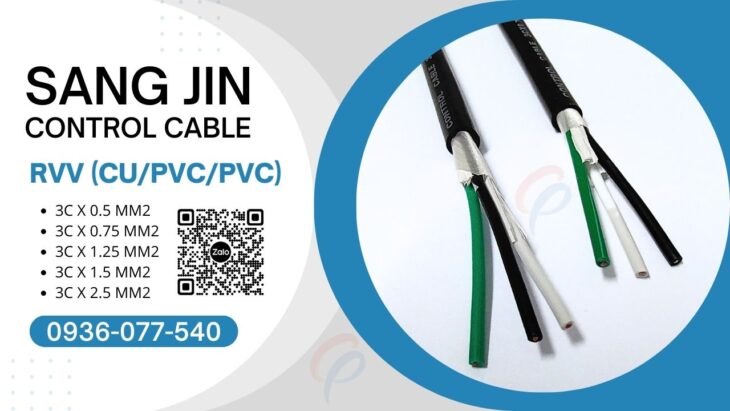 CÁP ĐIỀU KHIỂN SANG JIN – 3C x 1.25MM² không lưới chống nhiễu RVV