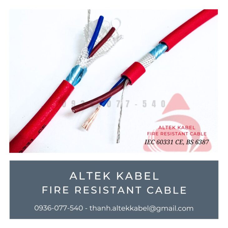 Cáp chống cháy Altek Kabel 2 x 1.0 mm2 – Đạt chuẩn IEC 60331, BS 6387