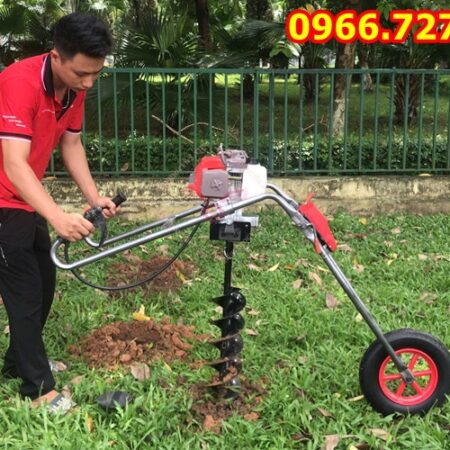 Máy khoan đất đẩy tay có bánh xe – Khoan lỗ trồng cây nhanh, nhẹ sức Máy khoan đất đẩy tay có bánh xe – Khoan lỗ trồng cây nhanh, nhẹ sức