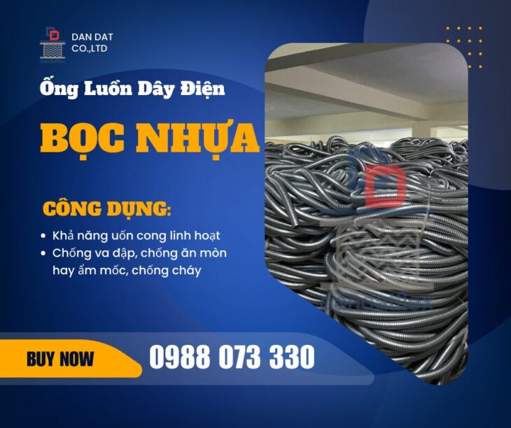 Ống ruột gà luồn dây điện chống cháy, Ống ruột gà và lưới bện inox, Ống luồn dây điện bọc nhựa