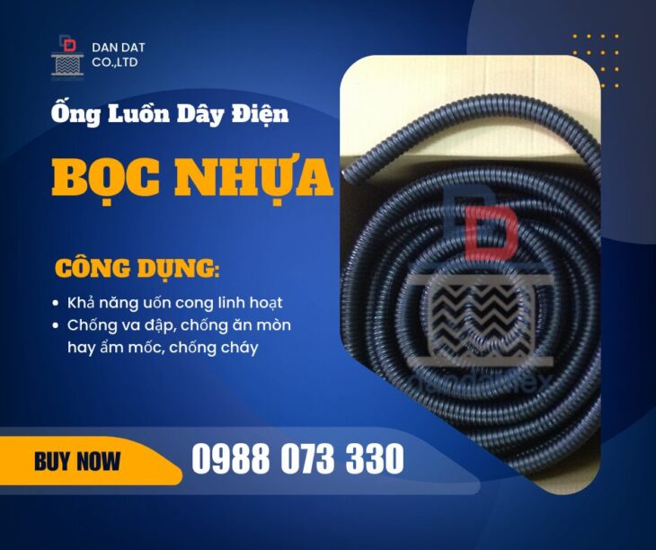Ống ruột gà luồn dây điện chống cháy, Ống ruột gà và lưới bện inox, Ống luồn dây điện bọc nhựa