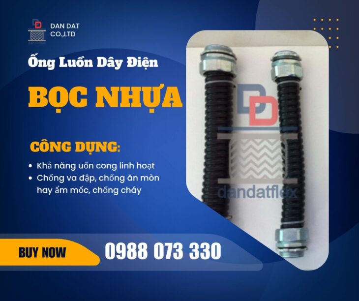 Ống ruột gà luồn dây điện chống cháy, Ống ruột gà và lưới bện inox, Ống luồn dây điện bọc nhựa
