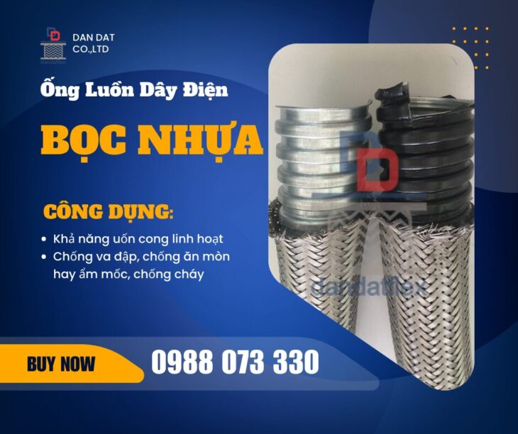 Ống ruột gà luồn dây điện chống cháy, Ống ruột gà và lưới bện inox, Ống luồn dây điện bọc nhựa