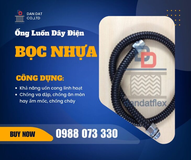 Ống ruột gà luồn dây điện chống cháy, Ống ruột gà và lưới bện inox, Ống luồn dây điện bọc nhựa
