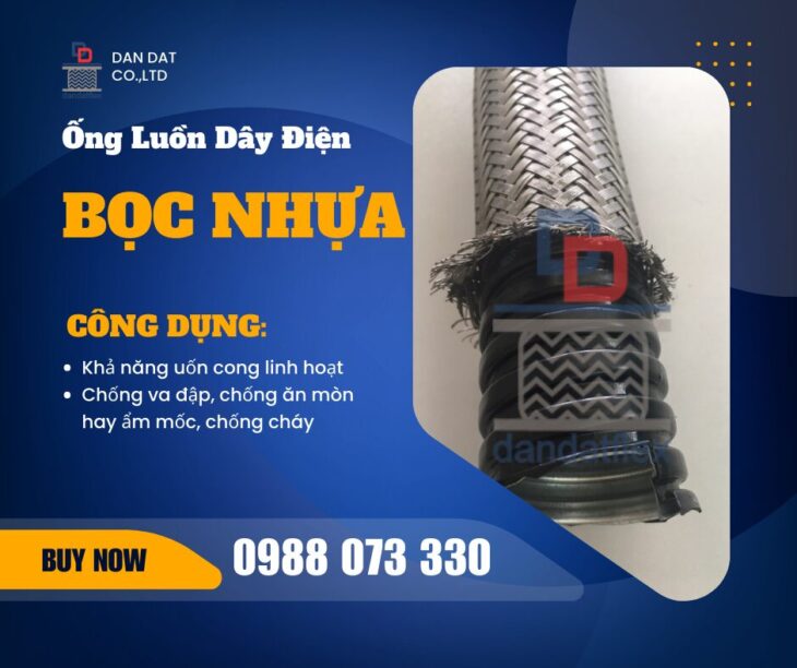 Ống ruột gà luồn dây điện chống cháy, Ống ruột gà và lưới bện inox, Ống luồn dây điện bọc nhựa