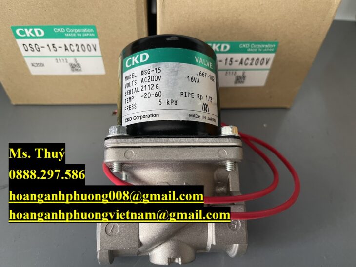 Thiết bị nhập khẩu – Chuyên van CKD DSG-15- AC200V – Bình Dương