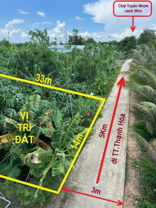 Bán đất thổ 462m2, sát QL.62, view kênh, SHR, đường ô tô, Xã Thuỷ Tây Thạnh Hóa, Long An