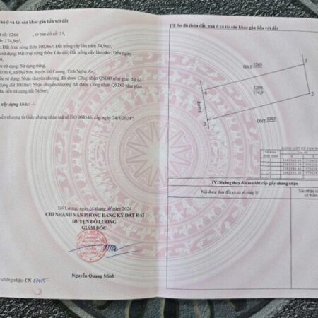 ĐẤT ĐẸP – GIÁ ĐẦU TƯ RẺ – CẦN BÁN 2 LÔ ĐẤT VỊ TRÍ ĐẸP ở Nghi Lộc và Đô Lương – nghệ An