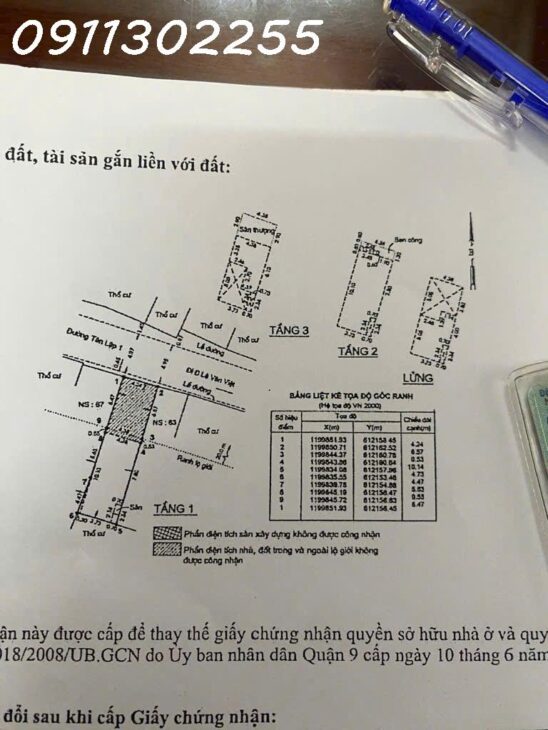 Mặt tiền Tân Lập 1 – 7,5 tỷ – ngay ngã tư Thủ Đức