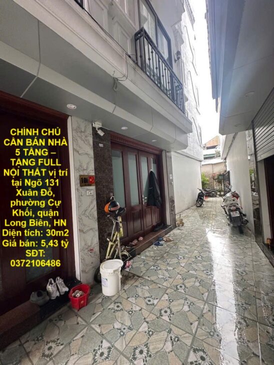 CHÍNH CHỦ CẦN BÁN NHÀ 5 TẦNG – TẶNG FULL NỘI THẤT vị trí tại quận Long Biên, Hà Nội