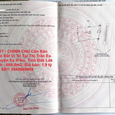 GIÁ TỐT – CHÍNH CHỦ Cần Bán Nhanh Lô Đất Vị Trí Tại Huyện Ea H’leo, Tỉnh Đăk Lăk GIÁ TỐT – CHÍNH CHỦ Cần Bán Nhanh Lô Đất Vị Trí Tại Huyện Ea H’leo, Tỉnh Đăk Lăk