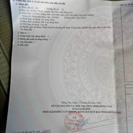 157m2 Thổ cư 100%, Phú Thịnh với gần 12m mặt tiền đường to còn mở rộng, gần chợ