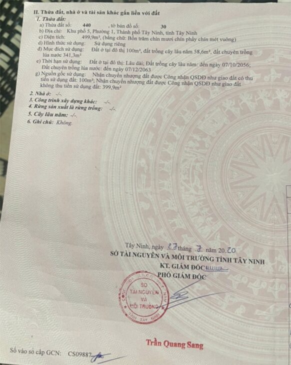 ĐẤT CHÍNH CHỦ – VỊ TRÍ ĐẸP – Cần Bán Nhanh Lô Đất Phường Tân Ninh, tp Tây Ninh