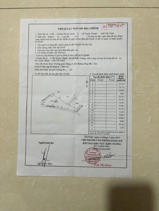 ĐẤT CHÍNH CHỦ – BÁN GẤP 3005m2 ĐẤT LÚA CÓ SỔ HỒNG RIÊNG – GIÁ CHỈ 250 TRIỆU