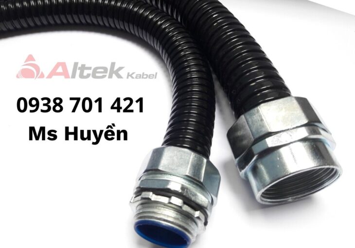 Ống Ruột Gà, Lõi Thép Bọc Nhựa + Đầu Nối