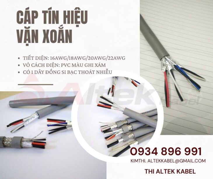 Cáp tín hiệu vặn xoắn 22AWG 2Pair Altek Kabel