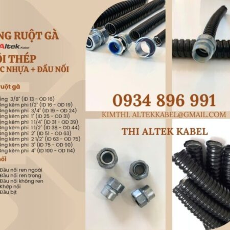 Ống Ruột Gà Lõi Thép Bọc Nhựa + Đầu Nối Giá Tốt
