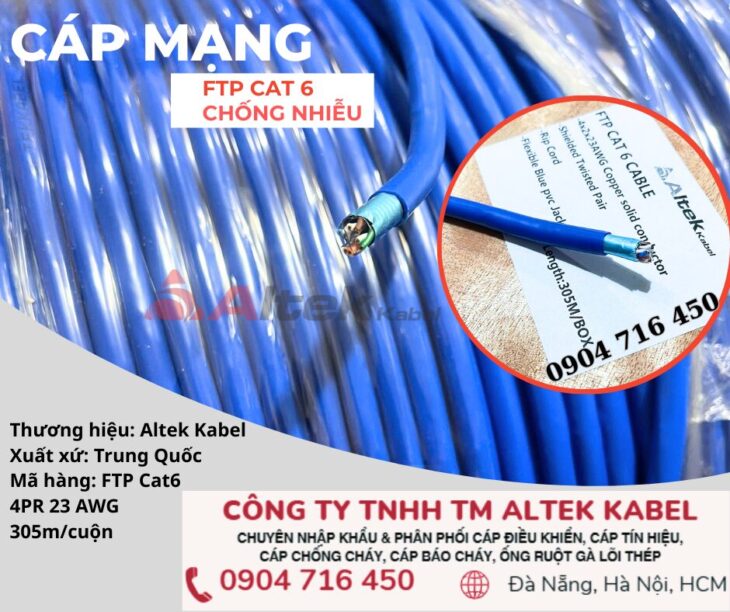 Cáp mạng chống nhiễu CAT6 FTP Altek Kabel