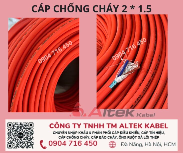 Cáp chống cháy chống nhiễu 2×1.5mm FR Altek Kabel Sài Gòn, Đà Nẵng