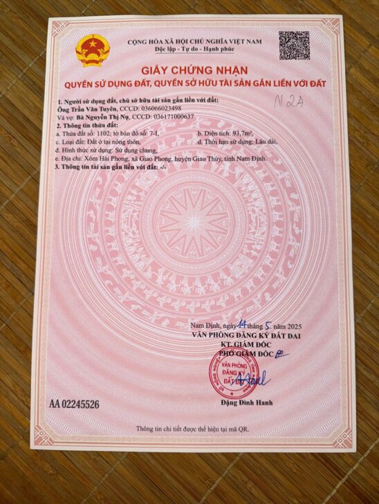 Đất nền Quất Lâm 1.7 tỷ – 100m2 gần chợ trung tâm, phù hợp kinh doanh – Nguyễn Hùng BĐS – 0989333012