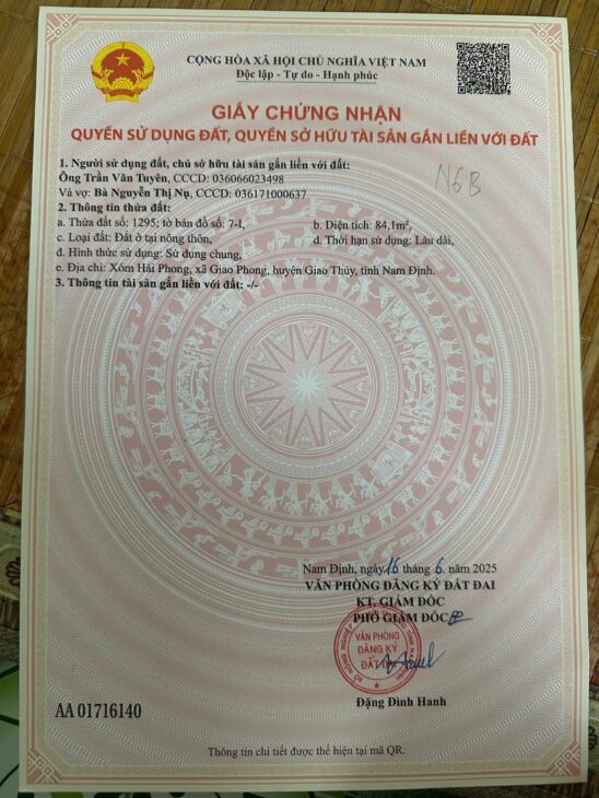 Đất nền Quất Lâm 1.8 tỷ – 100m2 cách biển 400m, tiện xây nhà nghỉ – Nguyễn Hùng BĐS – 0989333012