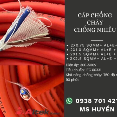 Cáp Chống Cháy Chống Nhiễu 2c X 1.0 mm2 Al+Gft+E Altek Kabel Cáp Chống Cháy Chống Nhiễu 2c X 1.0 mm2 Al+Gft+E Altek Kabel