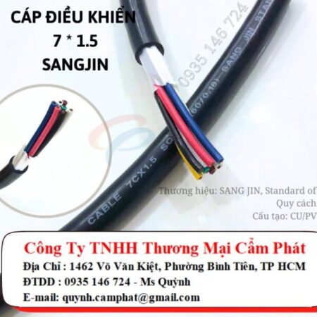 Cáp điều khiển 7×1.5mm2 Sangjin – không chống nhiễu – loại 1 Cáp điều khiển 7×1.5mm2 Sangjin – không chống nhiễu – loại 1