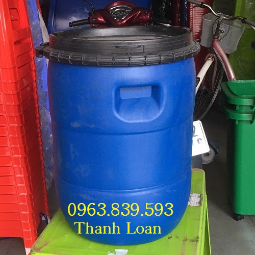 Thùng phuy nhựa 50lit đựng nước, hóa chất, thùng đựng rác 50L / 0963 839 593 Loan
