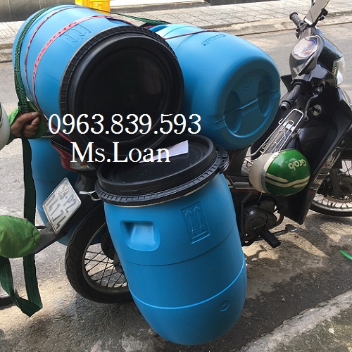 Thùng phuy nhựa 50lit đựng nước, hóa chất, thùng đựng rác 50L / 0963 839 593 Loan