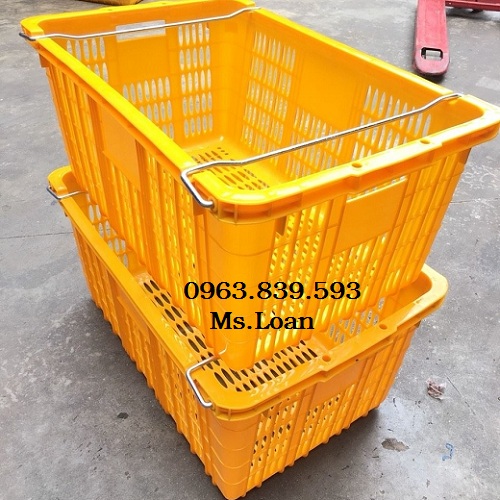 Sóng quai sắt đựng trái cây, sóng nhựa hở, sọt nhựa đựng hàng giá tốt / 0963 839 593