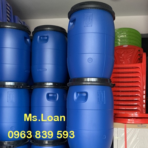 Thùng phuy nhựa 50lit đựng nước, hóa chất, thùng đựng rác 50L / 0963 839 593 Loan