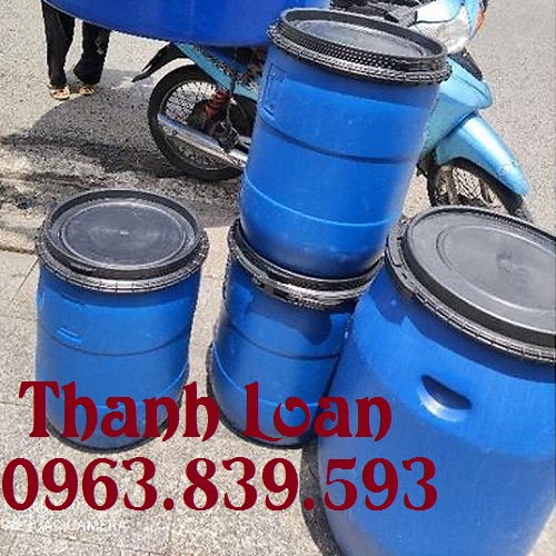 Thùng phuy nhựa 50lit đựng nước, hóa chất, thùng đựng rác 50L / 0963 839 593 Loan