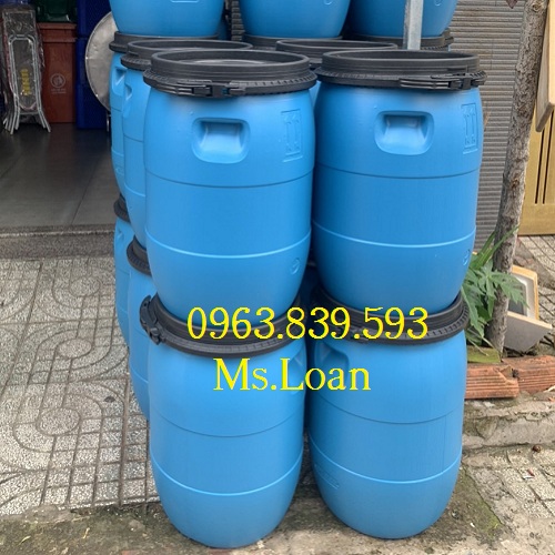 Thùng phuy nhựa 50lit đựng nước, hóa chất, thùng đựng rác 50L / 0963 839 593 Loan
