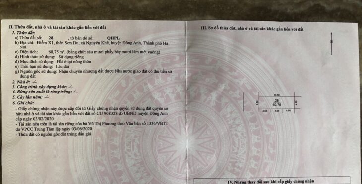 ✅ Bán đất đấu giá X1 Sơn Du Nguyên Khê. Đất cạnh trục đường Võ Nguyên Giáp