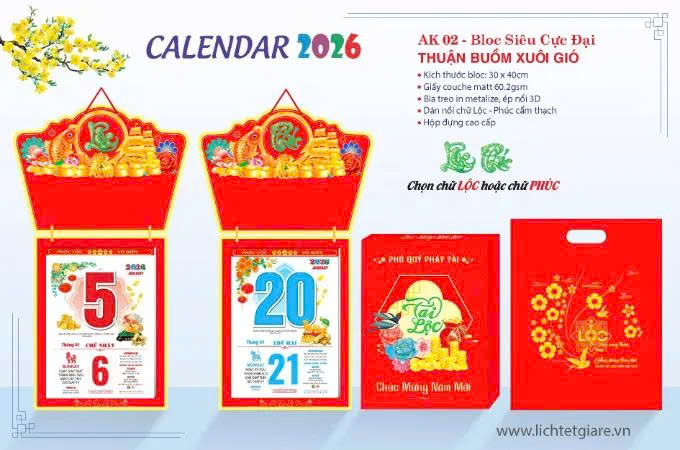 Đặt Ngay Lịch Bloc Bính Ngọ 2026 Tại Công Ty Lịch Tết An Khang – Chất Lượng Và Thẩm Mỹ Đỉnh Cao